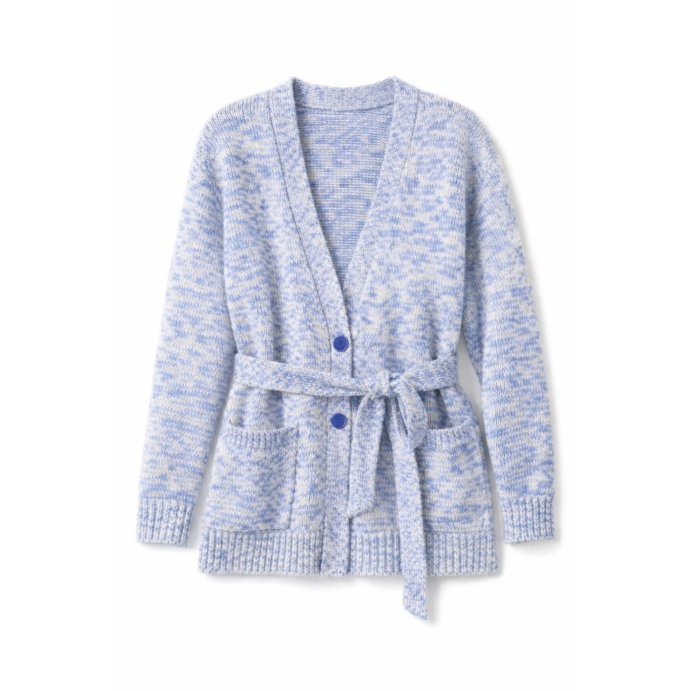 Stitches + Stripes Larkin Cardigan Cornflower Combo Blue White Belted Small NEW